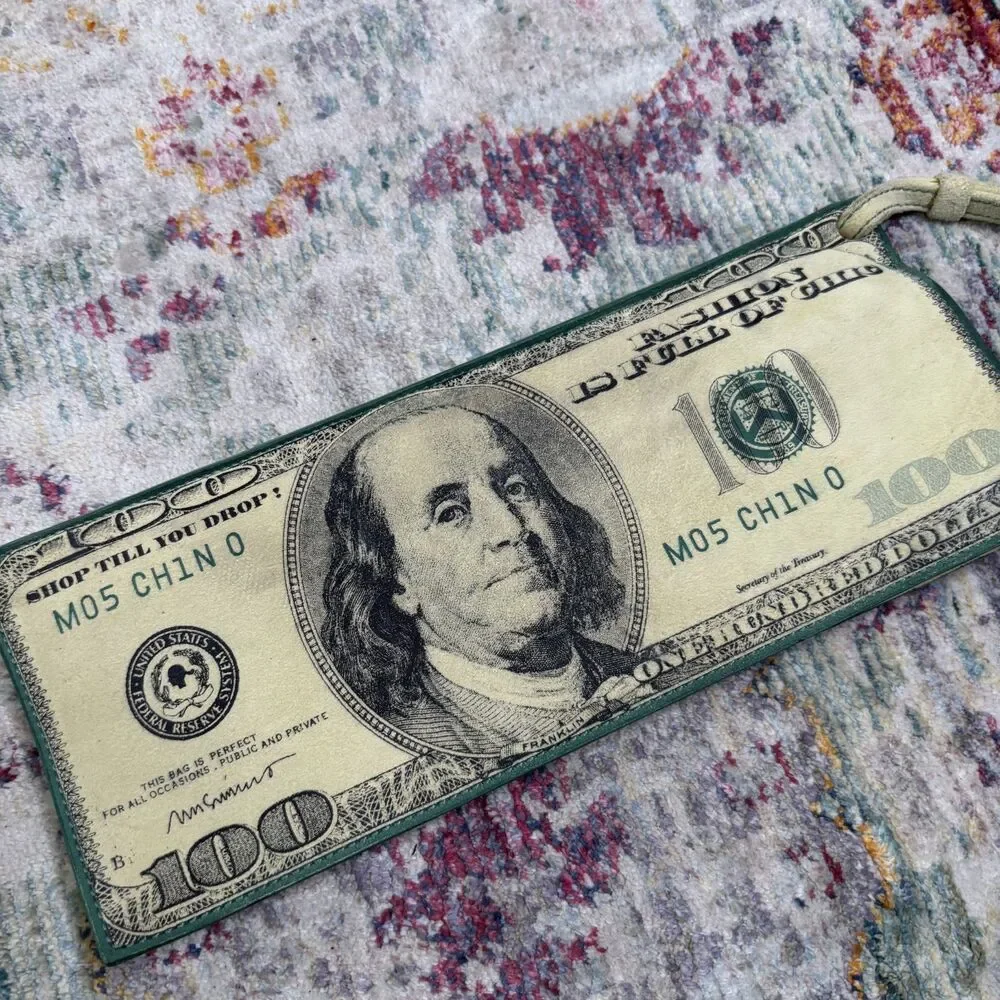 Moschino Vintage Dollar Bill Wristlet Bag